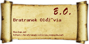 Bratranek Olívia névjegykártya